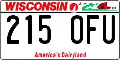 WI license plate 215OFU