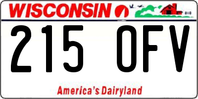 WI license plate 215OFV