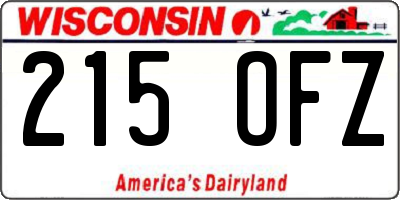 WI license plate 215OFZ