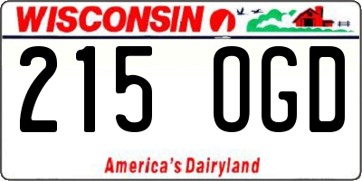 WI license plate 215OGD