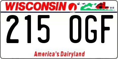 WI license plate 215OGF