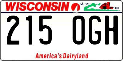 WI license plate 215OGH