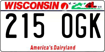 WI license plate 215OGK