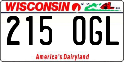 WI license plate 215OGL