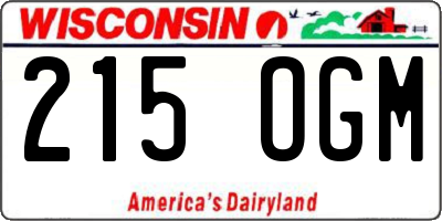 WI license plate 215OGM