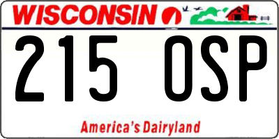 WI license plate 215OSP