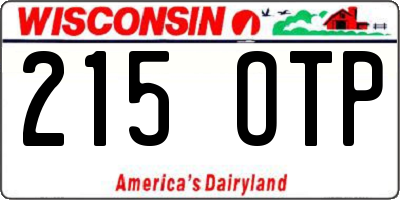 WI license plate 215OTP