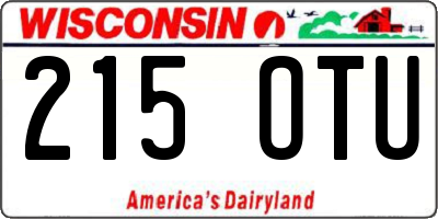 WI license plate 215OTU