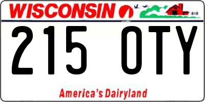 WI license plate 215OTY