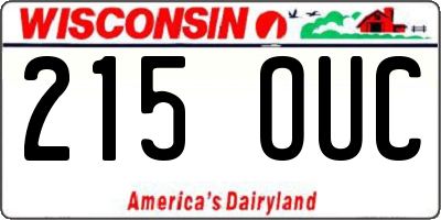 WI license plate 215OUC