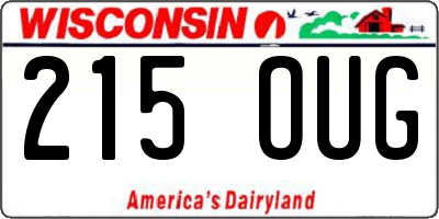 WI license plate 215OUG