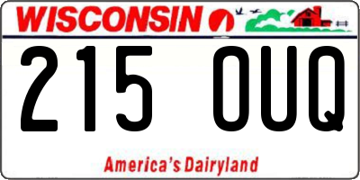 WI license plate 215OUQ