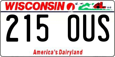 WI license plate 215OUS