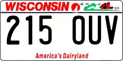WI license plate 215OUV
