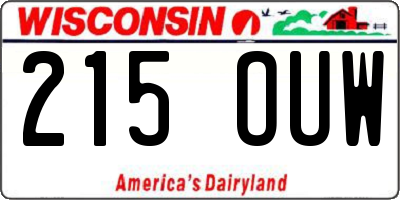WI license plate 215OUW