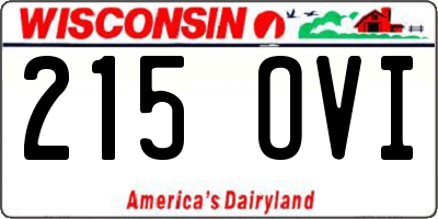 WI license plate 215OVI