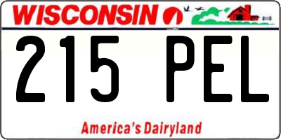 WI license plate 215PEL