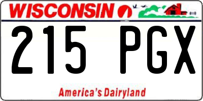 WI license plate 215PGX