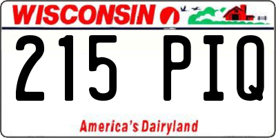 WI license plate 215PIQ