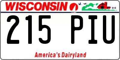 WI license plate 215PIU