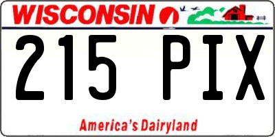 WI license plate 215PIX