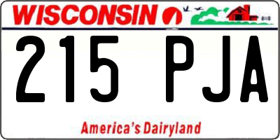 WI license plate 215PJA
