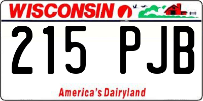WI license plate 215PJB