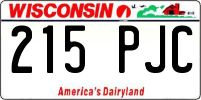 WI license plate 215PJC