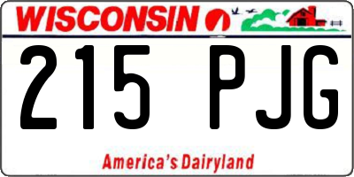 WI license plate 215PJG