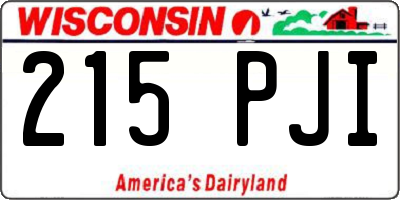 WI license plate 215PJI
