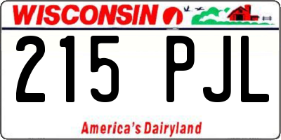 WI license plate 215PJL