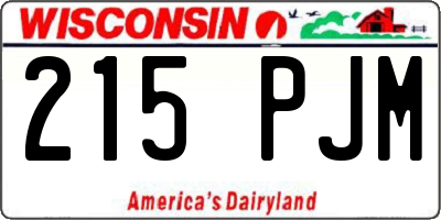 WI license plate 215PJM