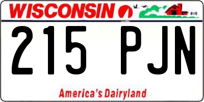 WI license plate 215PJN