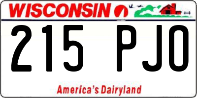 WI license plate 215PJO