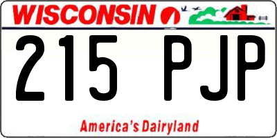 WI license plate 215PJP