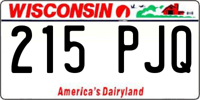 WI license plate 215PJQ
