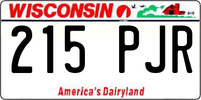 WI license plate 215PJR