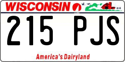WI license plate 215PJS