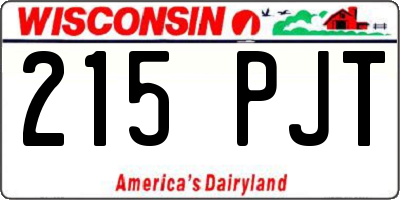 WI license plate 215PJT