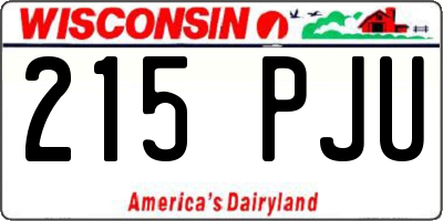 WI license plate 215PJU