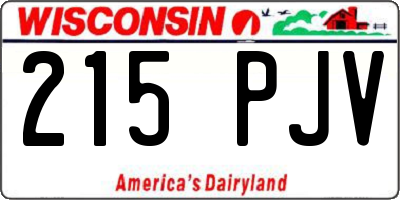 WI license plate 215PJV