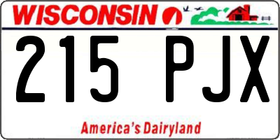 WI license plate 215PJX
