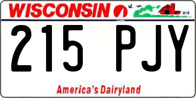 WI license plate 215PJY