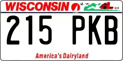 WI license plate 215PKB