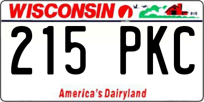 WI license plate 215PKC