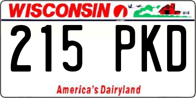 WI license plate 215PKD