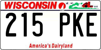WI license plate 215PKE