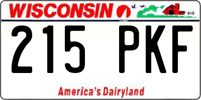 WI license plate 215PKF