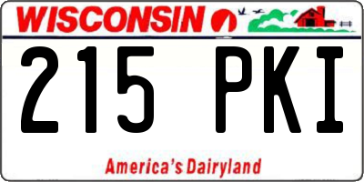 WI license plate 215PKI