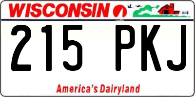WI license plate 215PKJ
